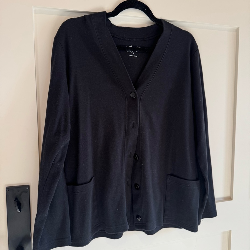 black cardigan